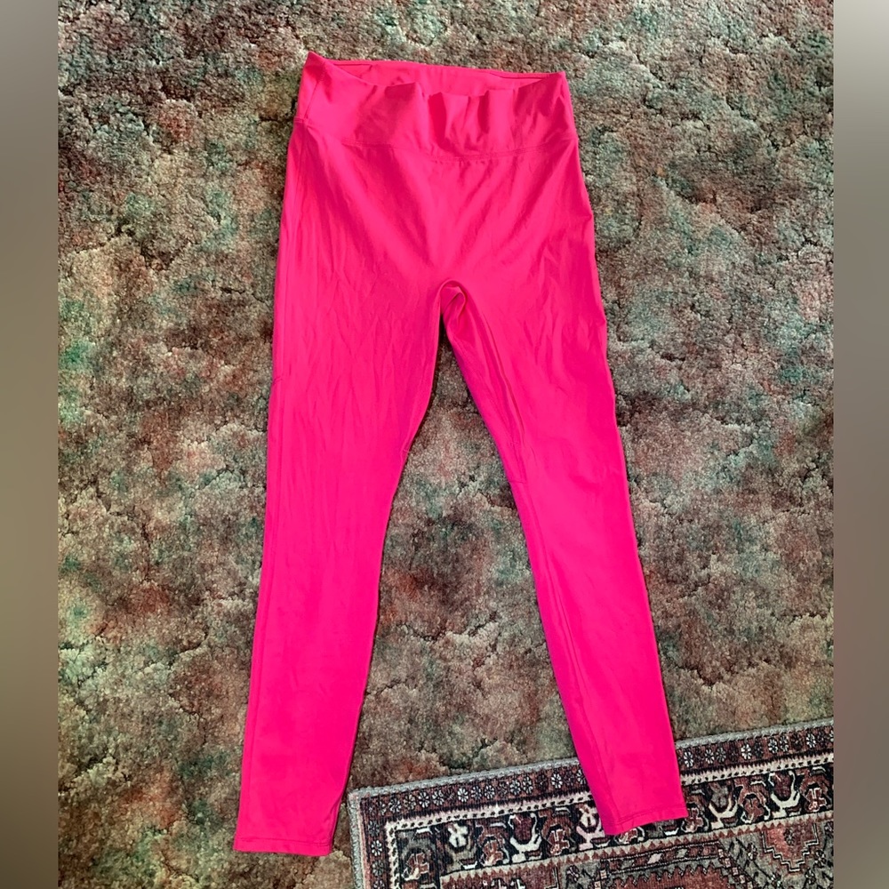 Fabletics High Waisted Wicking Leggings XL Athletic Pocket Workout Pink